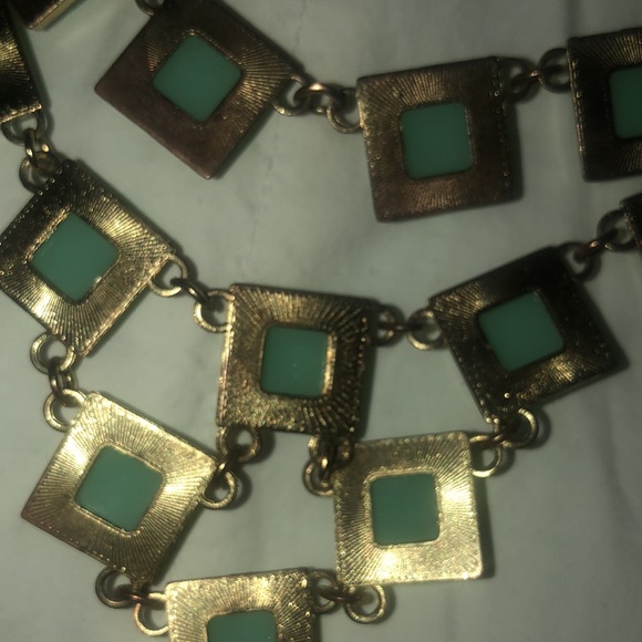 Turquoise squared necklace - Picture 5 of 6